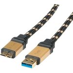 ROLINE Gold USB 3.0 Kabel, USB A Stecker - USB 3.0 Micro B Stecker 2,0m (11.02.8879)