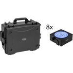 EUROLITE Set 8x AKKU IP Flat Light SMD RGBW IP65 sw + Kunststoffcase mit Trolley