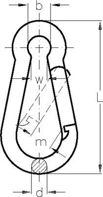 Wiedenmann Feuerwehr-Karabiner 120x11mm Form C rostfrei VE10St (18fwk120)