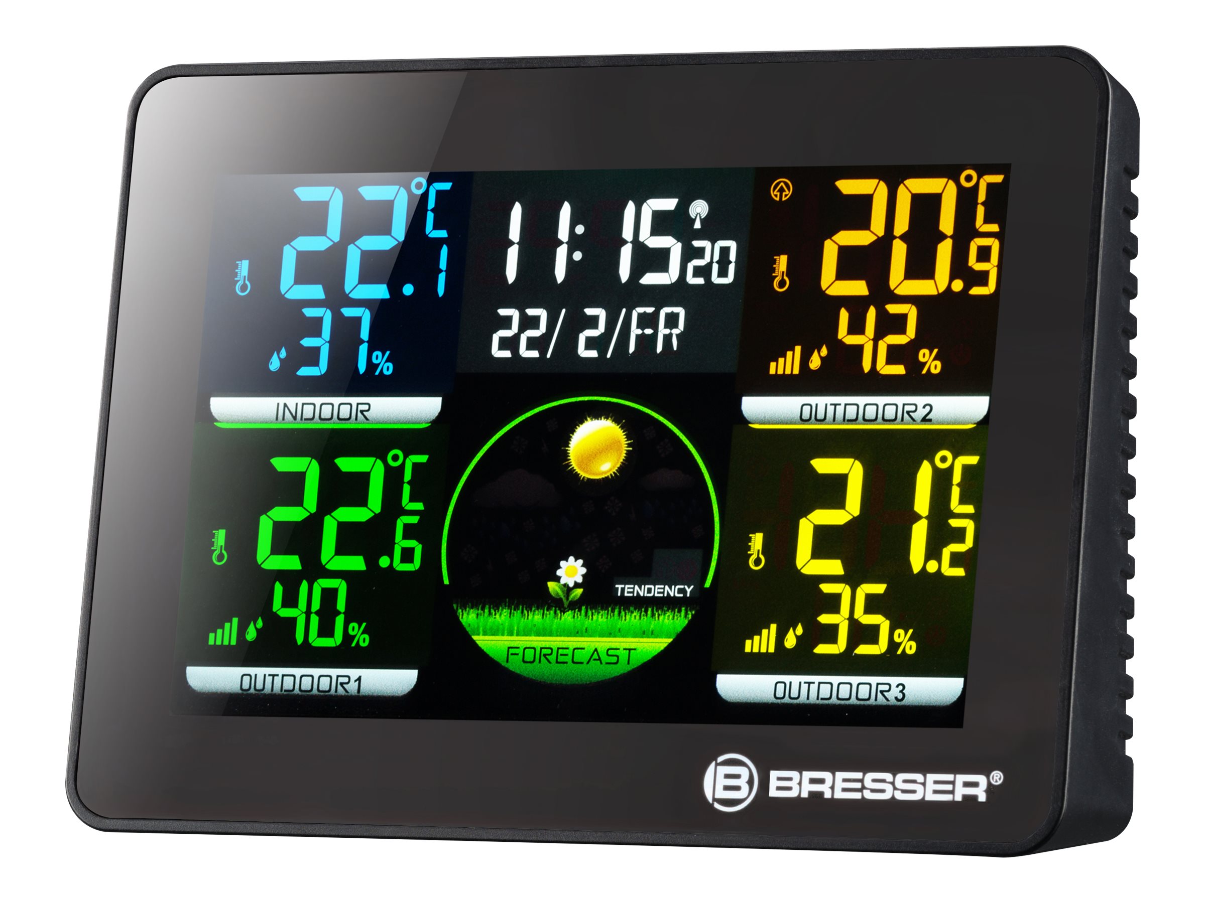 Bresser Thermo Hygro Quadro NLX Wetterstation Schwarz