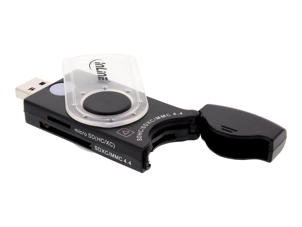 InLine USB 3.0 Mobiler Kartenleser mit 2 Laufwerken Schwarz