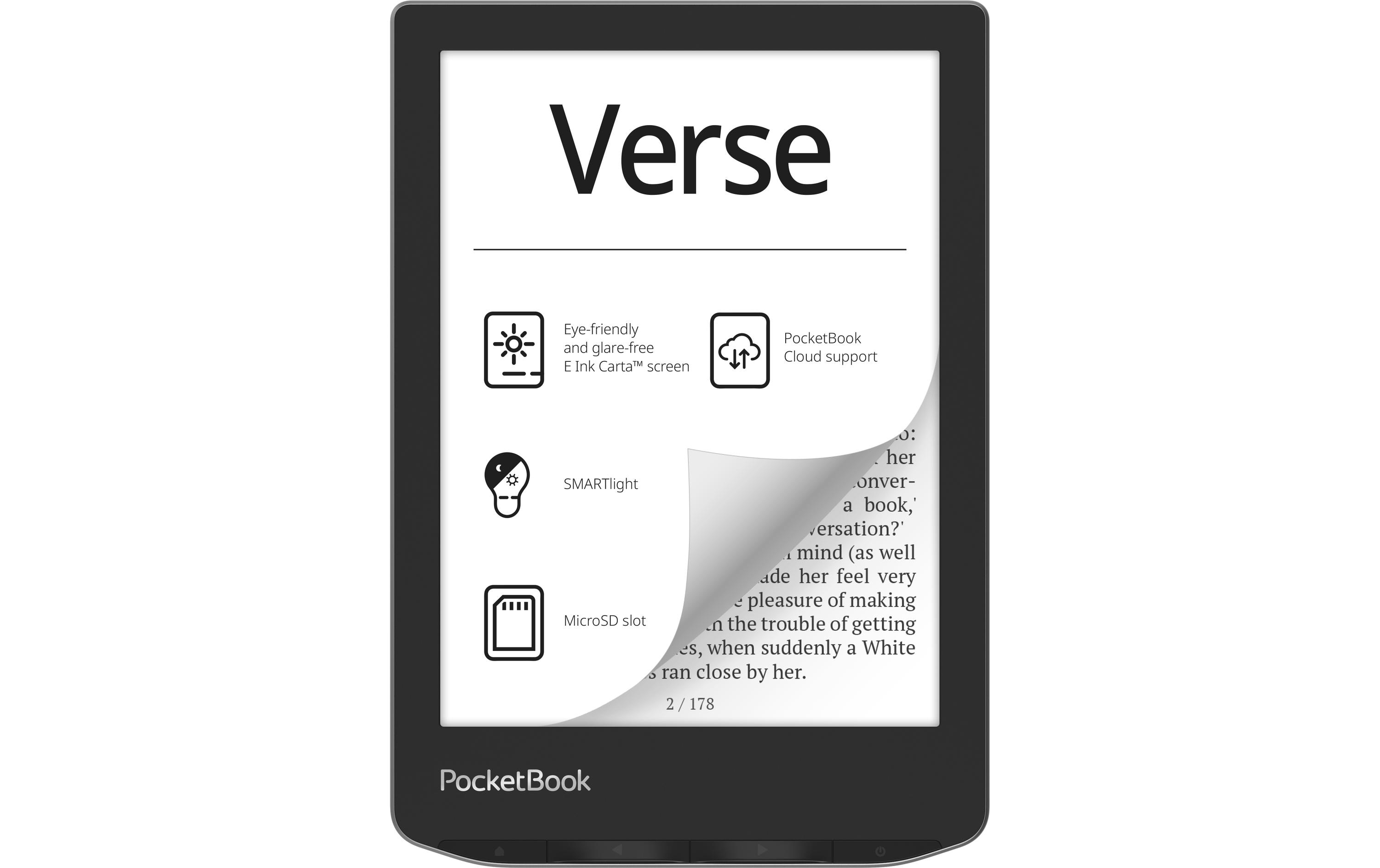 PocketBook 629 Verse eBook-Reader 6" 8 GB E Ink Carta Wi-Fi USB-C Grau