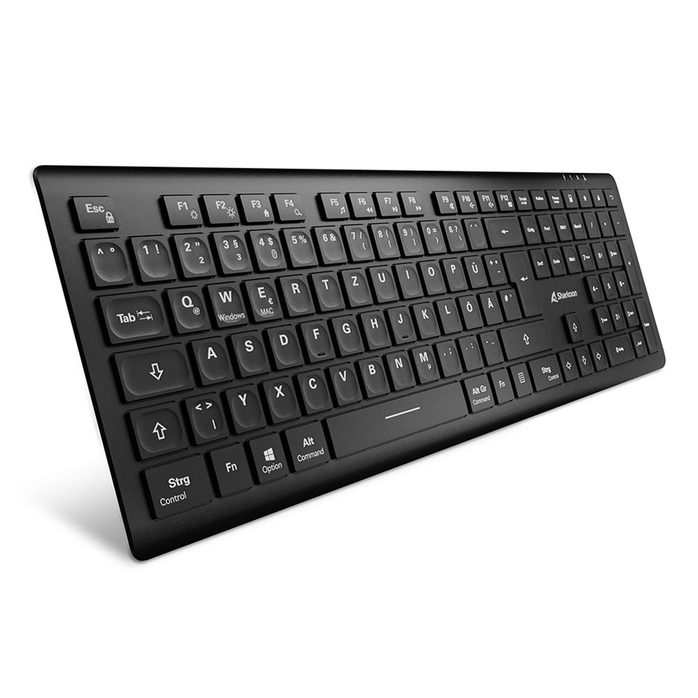 Sharkoon OfficePal K30W QWERTZ Schwarz