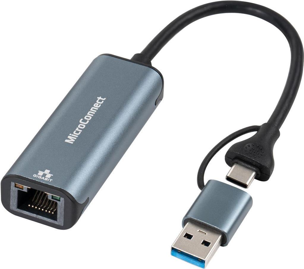 MicroConnect USB-C A to RJ45 network Gigabit Adapter (MC-USBACNET1G)