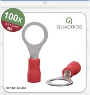 Quadrios 22C444 Ringkabelschuh Querschnitt (max.)=1.5 mm² Loch-Ø=8.5 mm Teilisoliert Rot 1 Set (22C444)