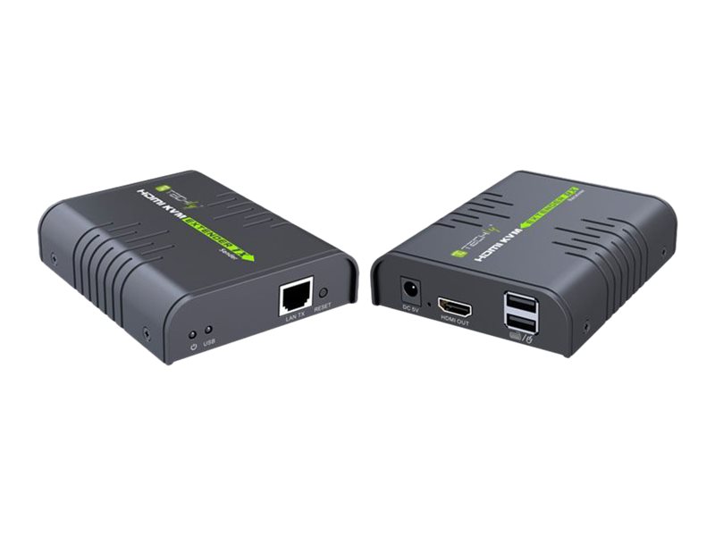 Techly TECHly 120m HDMI KVM Extender über Netzwerkkabel Schwarz