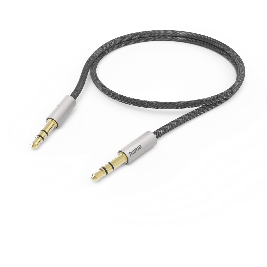 Hama AluLine Audio-Kabel 0,5 m 3.5mm Schwarz - Silber (00201525)