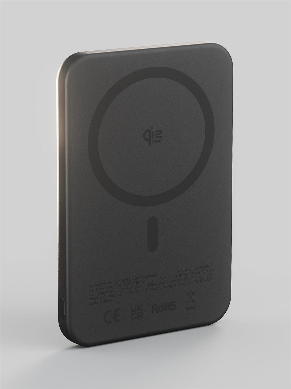 Zens ZEPP06B/00 Semi Solid State Induktive Powerbank 5000 mAh 25 W Schwarz