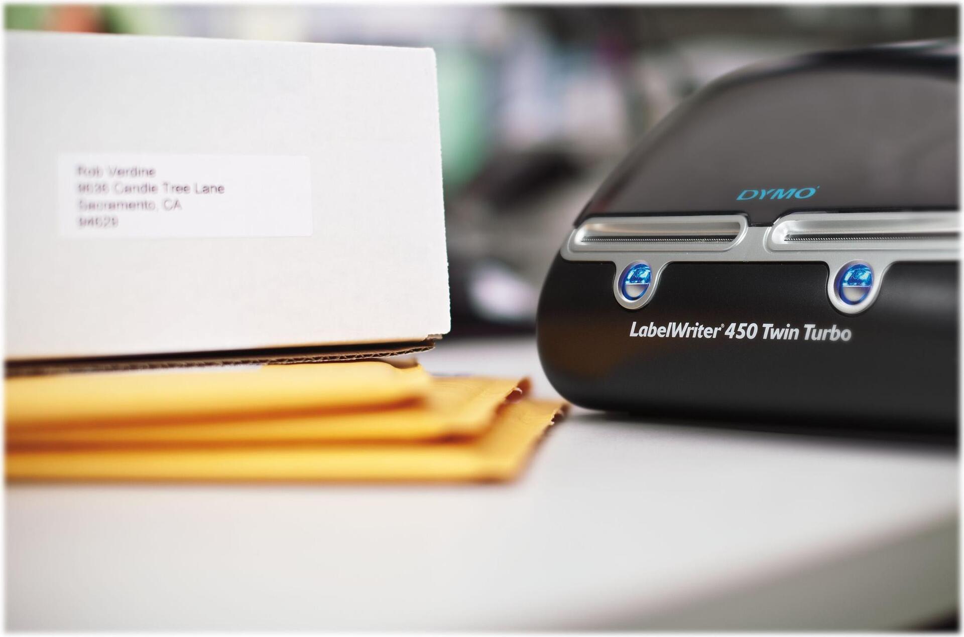DYMO LabelWriter 450 Twin Turbo Etikettendrucker Thermodirekt 600 x 300 dpi USB Schwarz/Silber