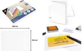 kangaro Doppelkarte, 105 x 150 mm, 300 g/qm, weiß Blanko-Doppelkarte, für die Gestaltung individueller - 1 Stück (K-122552)