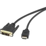 Renkforce HDMI / DVI Adapterkabel HDMI-A Stecker, DVI-D 18+1pol. Stecker 1.80 m Schwarz RF-4212216 vergoldete Steckkontakte, schraubbar HDMI-Kabel
