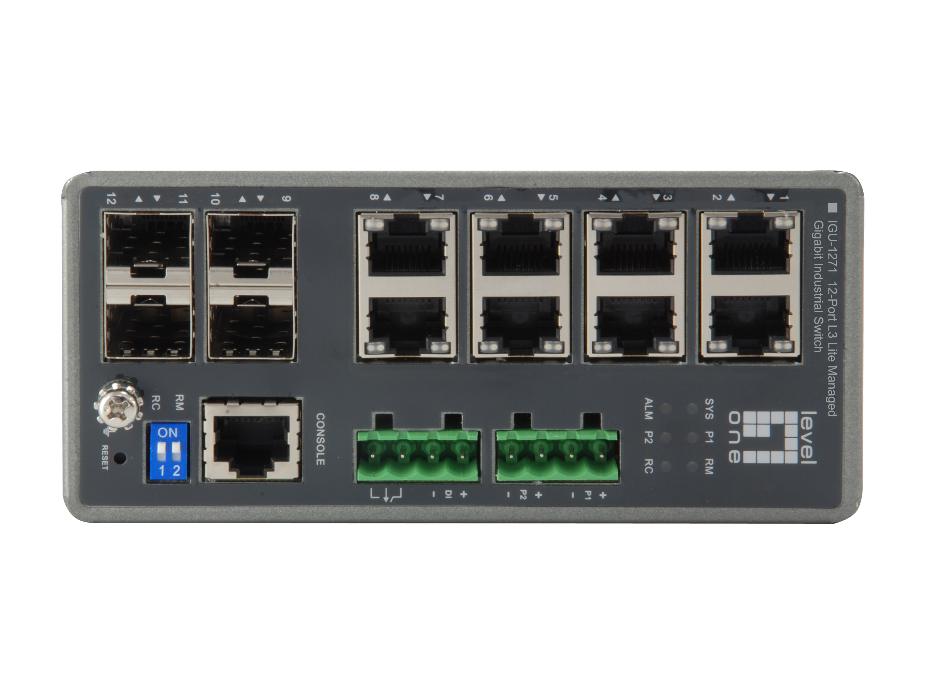 LevelOne IGU-1271 Managed Switch L3 Lite 12-Port Gigabit Ethernet Grau