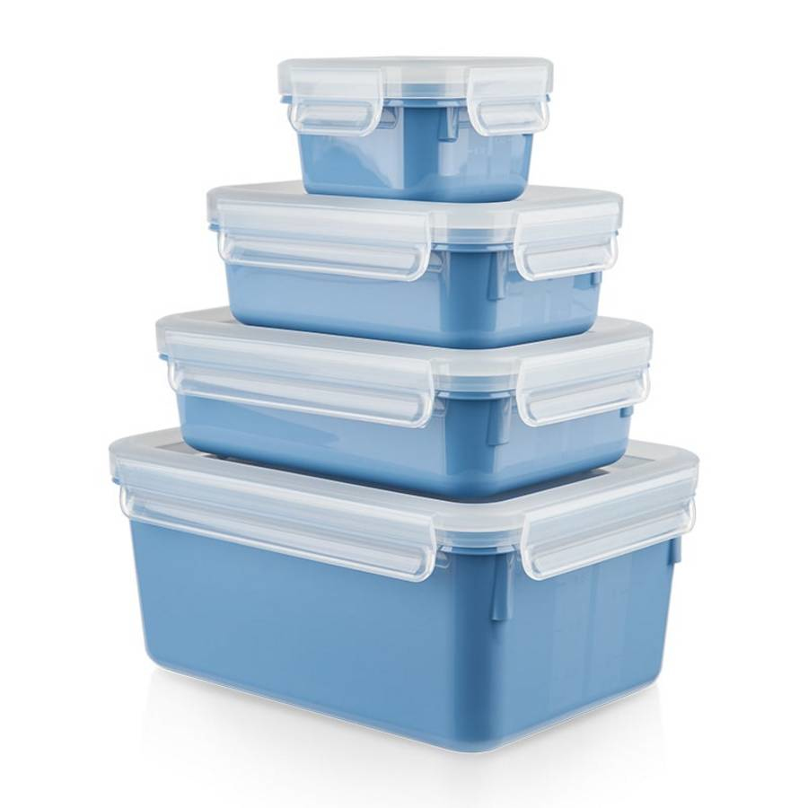 EMSA Clip & Close Vorratsbehälter Set Rechteckig 3,55 l Blau