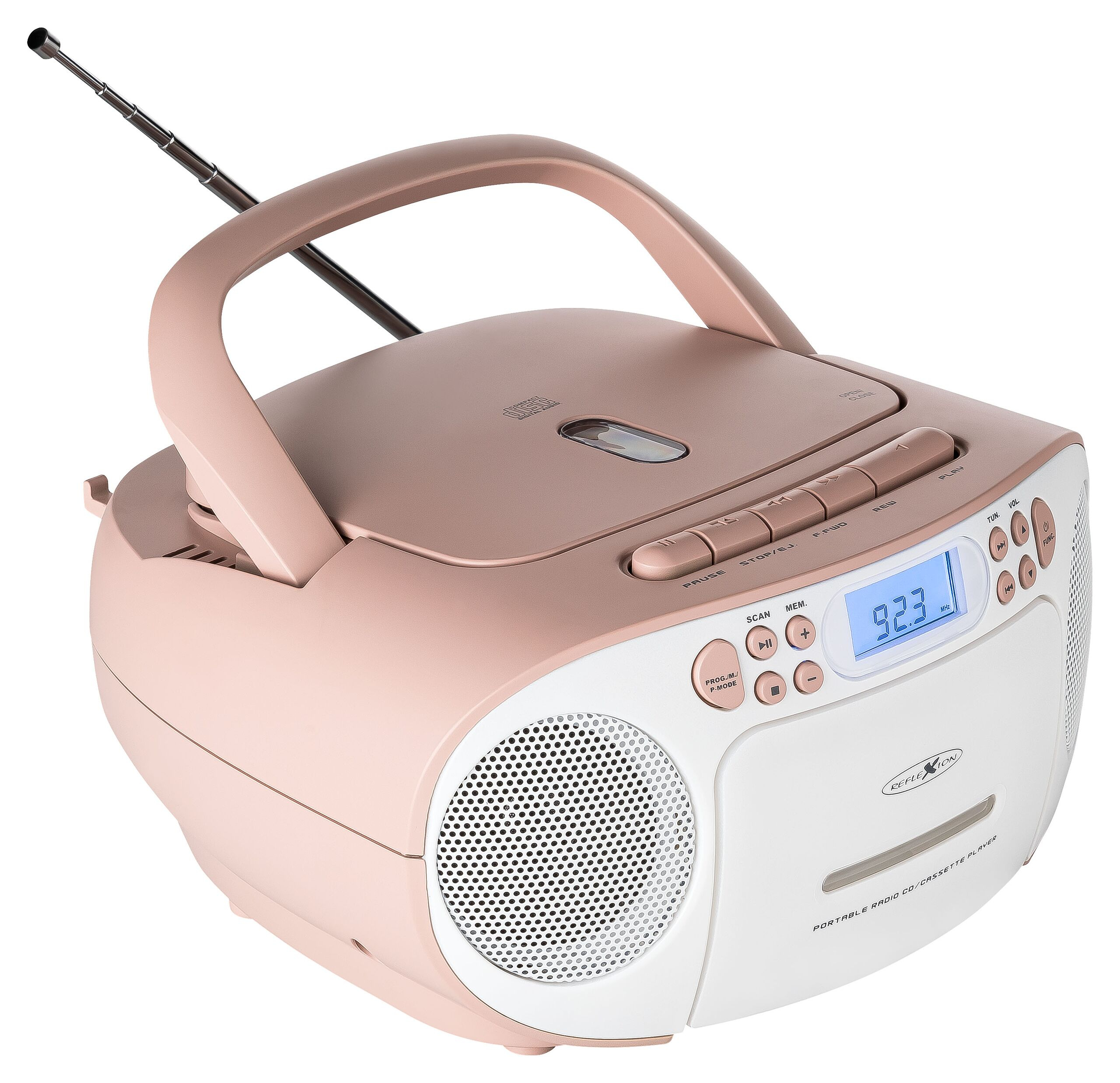 Reflexion RCR2260 Tragbarer CD-Player Pink; Weiß