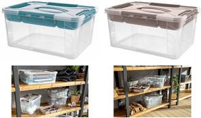 keeeper Aufbewahrungsbox “hubert & hilda, mit Einsatz, 4,2 L Box: transparent / Details und Einsatz: taupe, Deckel mit