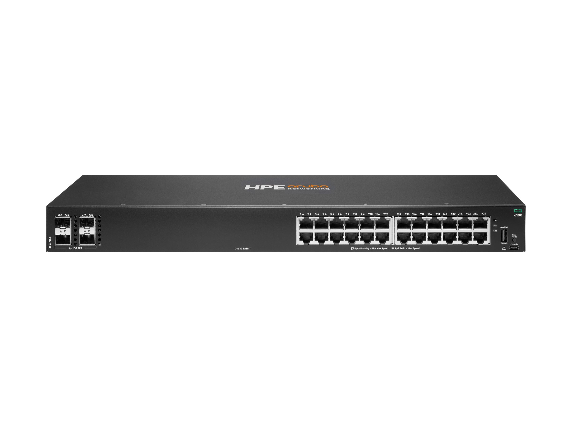 HPE Aruba 6100 24G 4SFP+ Switch - Managed Switch - 28 Ports - Schwarz
