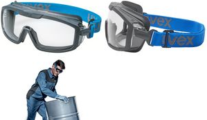 uvex Vollsichtbrille uvex i-guard+, Scheibentönung: klar Schutzbrille, Rahmenfarbe: anthrazit/blau, Material: PC, - 1 Stück (9143267)