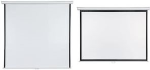 FRANKEN X-tra!Line Rolloleinwand manuell, Format 1:1 Bildmaße: 2.400 x 2.400 mm, Außenmaße: 2.460 x 2.400 mm - 1 Stück (LWR22424)