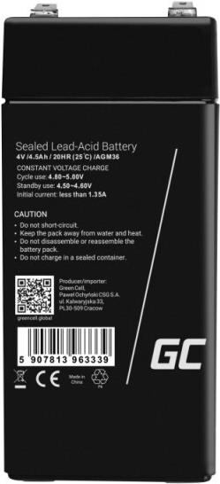 Green Cell AGM36 USV-Batterie VRLA AGM 4 V 4,5 Ah (AGM36)