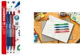 STABILO Druckkugelschreiber pointball colorful, 3er Etui rutschfeste Griffzone, mit weicher Kugelschreiberpaste - 1 Stück (6033/3-1)