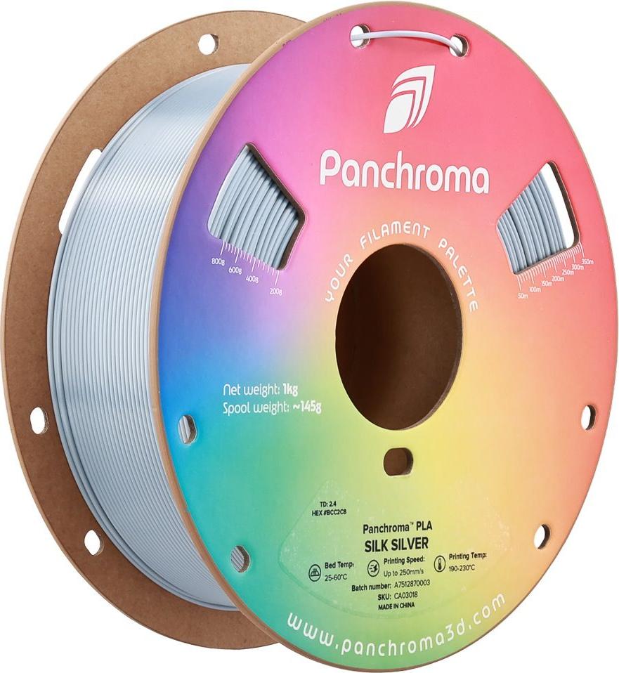 Polymaker CA3018 - Filament Panchroma PLA Silk Silver 1.75 mm 1 kg (CA03018)