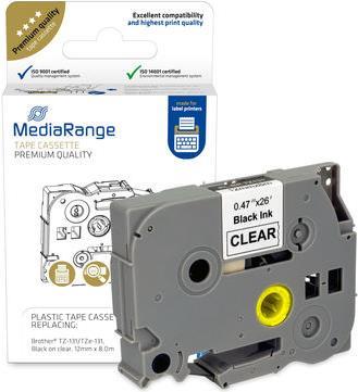 MediaRange MRBTZ131 Druckeretikett Schwarz - Transparent (MRBTZ131)