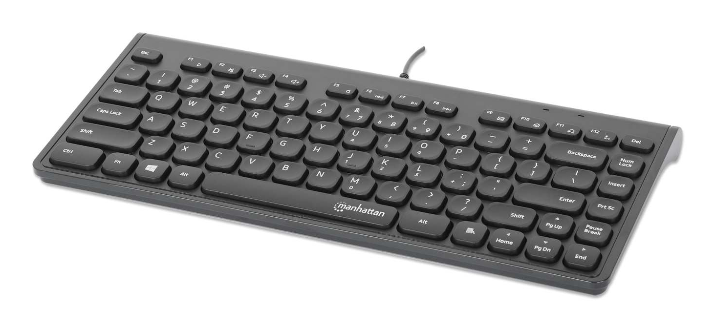 Manhattan Slim Kabelgebundene USB Mini-Tastatur QWERTY Schwarz