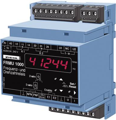 Ziehl Drehzahl- und Frequenzrelais FR 1000 U 226133.CO 24 - 240 V DC/AC, Ausgänge 2 Relais, Einbau-Tiefe 55 mm (U 226133.CO)