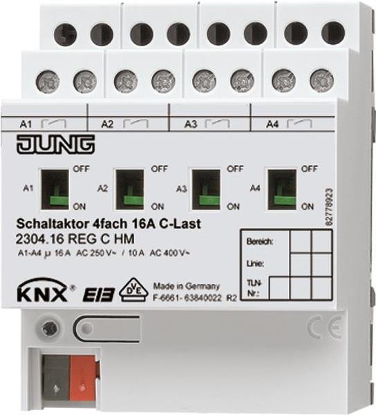 Jung KNX Schaltaktor 4-fach C-Last 2304.16 REGCHM (2304.16REGCHM)
