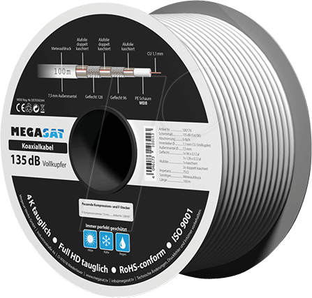 Megasat Koaxialkabel 100 m Spule (100176)