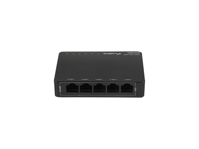 Lanberg DSP3-1005-60W Switch 5 Ports Gigabit Ethernet PoE+ Schwarz
