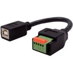 EXSYS GmbH Kabel-Adapter USB-B Buchse zu 5-pin Terminal Block mit Drucktaster, USB 2.0, 15 cm (EX-49130)