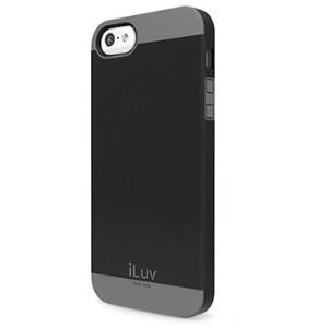 iLuv ICA7H335BLK Hard Cover für Apple iPhone 5/5s SE in schwarz/grau (ICA7H335BLK)
