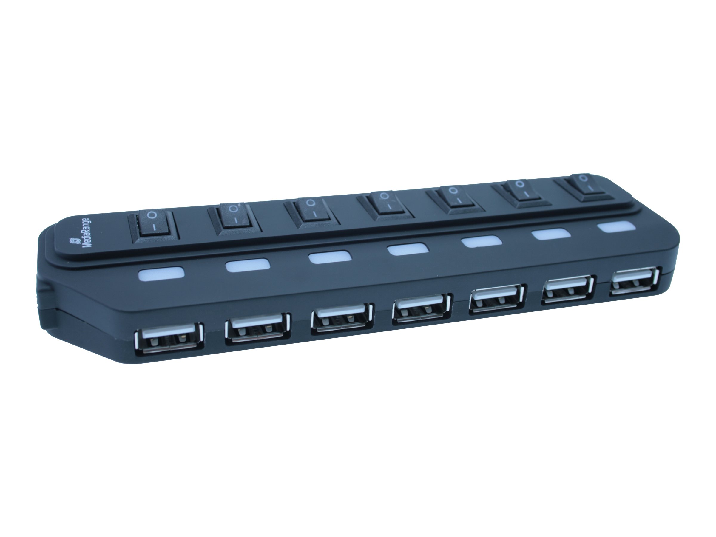 MediaRange MRCS504 USB-Hub 7 Anschlüsse Schwarz