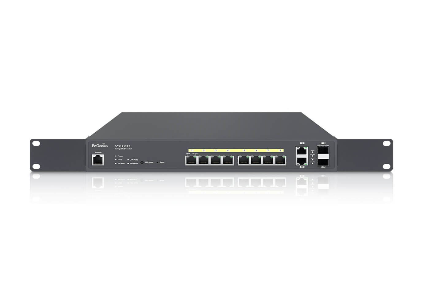 EnGenius ECS1112FP L2+ Managed Switch 12 Ports Schwarz