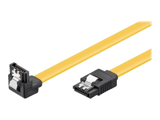 Goobay SATA-Kabel 0,2 m SATA III L-Type 90° Schwarz, Gelb