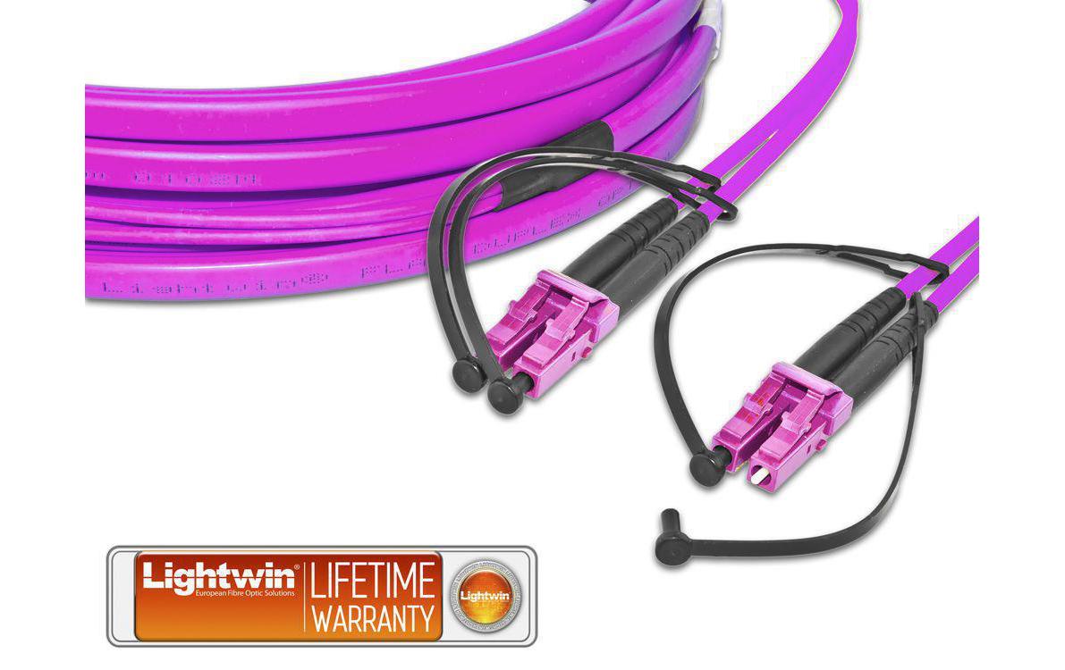 Lightwin LDP-50 LC-LC 0.25 OM4 LWL-Patchkabel 0,25 m LC-LC Duplex Multi-mode Gelb
