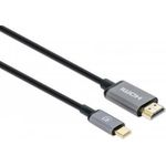 Manhattan 153591 Videokabel-Adapter 1 m HDMI Typ A (Standard) USB Typ-C Schwarz - Grau (153591)
