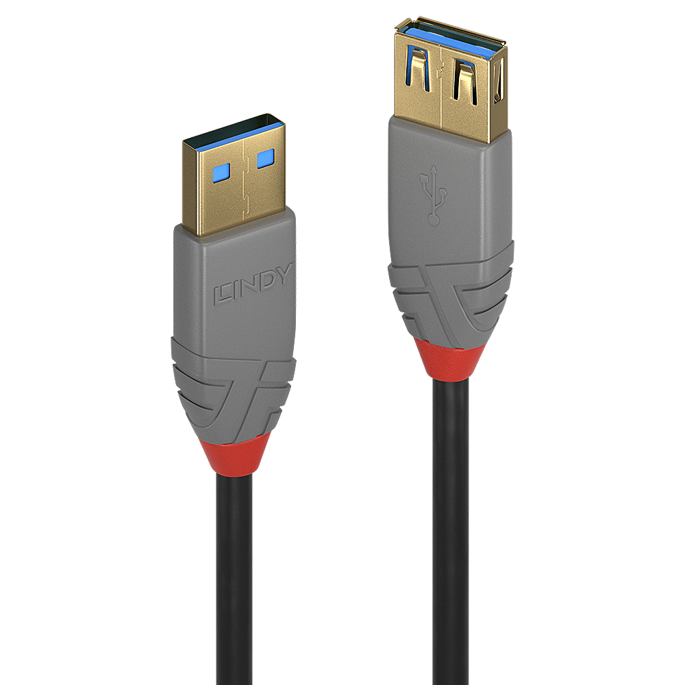 Lindy Anthra Line 36763 USB Typ A Verlängerungskabel 3 m Schwarz