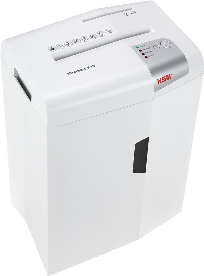 HSM shredstar X10 Partikelschnitt 4 x 35 mm Silber, Weiß