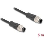 Delock M12 Kabel A-kodiert 8 Pin Stecker zu PVC 5 m (80808)