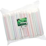 PAPSTAR Papier-Trinkhalm, 200 mm, farbig sortiert aus Papier, Länge: 200 mm, Durchmesser: 12 mm, nachhaltig - 1 Stück (88852)
