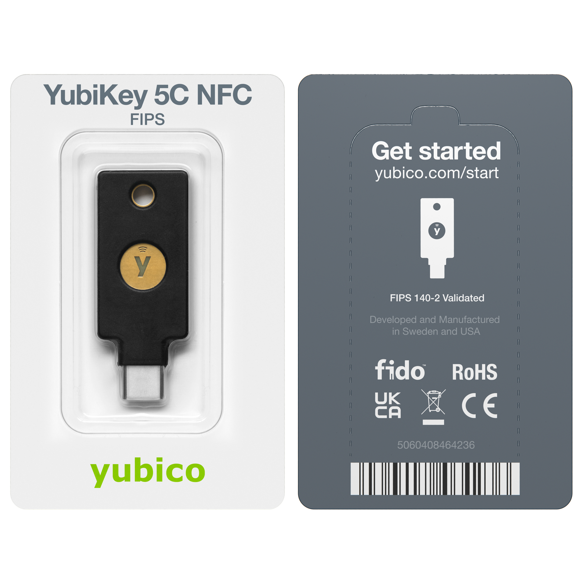 Yubico YubiKey 5C NFC FIPS Sicherheitsschlüssel USB-C NFC Schwarz