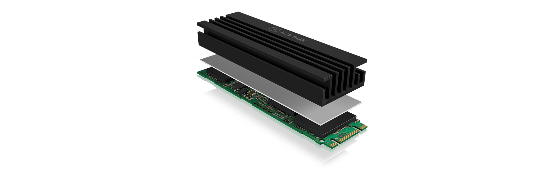 ICY BOX IB-M2HS-70 Solid State Drive Kühlkörper Aluminium Schwarz