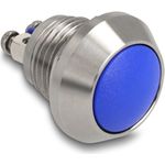 Delock Drucktaster zum Einbau 12mm 2 x Schraubklemme blau (22032)