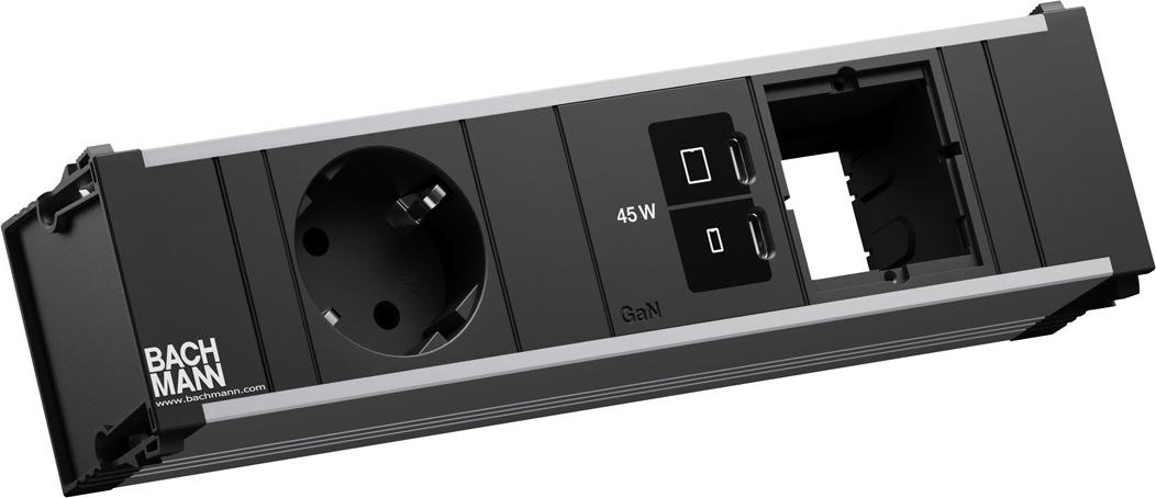 Bachmann CONI Einbausteuerleiste 1x CEE7/3 1x USB-C PD 45W 1x CM 0,2m BM0024208