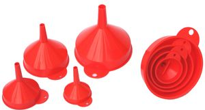 IWH Trichter-Set, 4-teilig, orange aus hochwertigem Polyethylen, öl-, benzin- und - 1 Stück (003040)