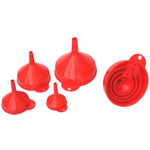 IWH Trichter-Set, 4-teilig, orange aus hochwertigem Polyethylen, öl-, benzin- und - 1 Stück (003040)