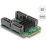 Delock Konverter M.2 Key B+M Stecker zu 4 x SATA Stecker mit RAID und HyperDuo (61062)