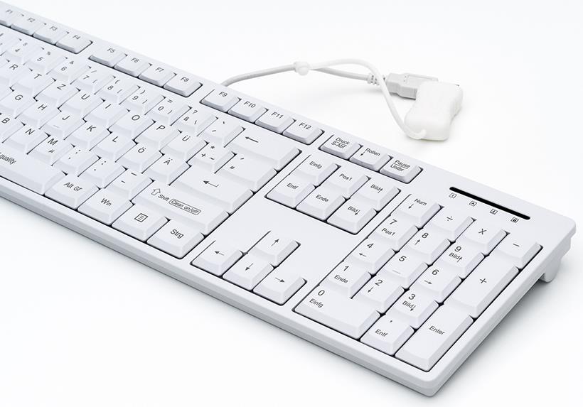 GETT GCQ CleanType Easy Basic USB spritzwasserdicht antimikrobielle Oberflaeche weiss 105 Tasten (CH) (KL25206)